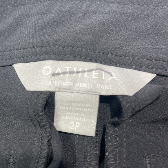 Athleta Uptown Ankle Pants Women's 2P Petite Black Pockets Office Casual Zipper - Picture 10 of 13